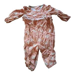 Maggie & Zoe Peach Floral Kids Footie